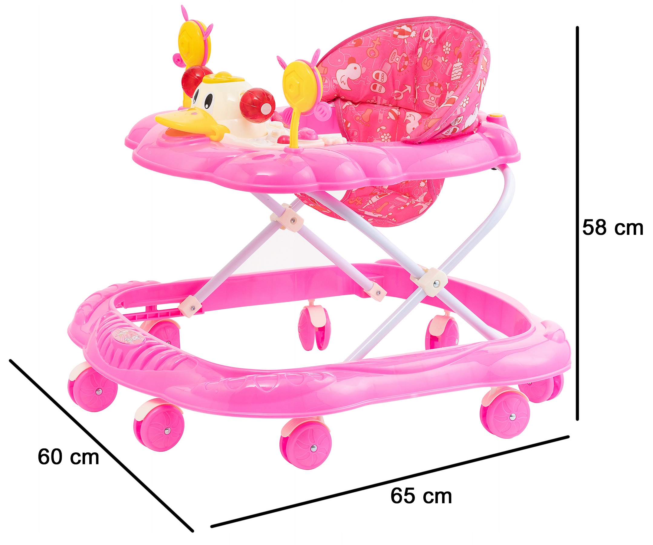 INTERAKTYWNY CHODZIK JEŹDZIK DLA DZIECI SKŁADANY 3 KOLORY KACZUSZKA Stan opakowania oryginalne
