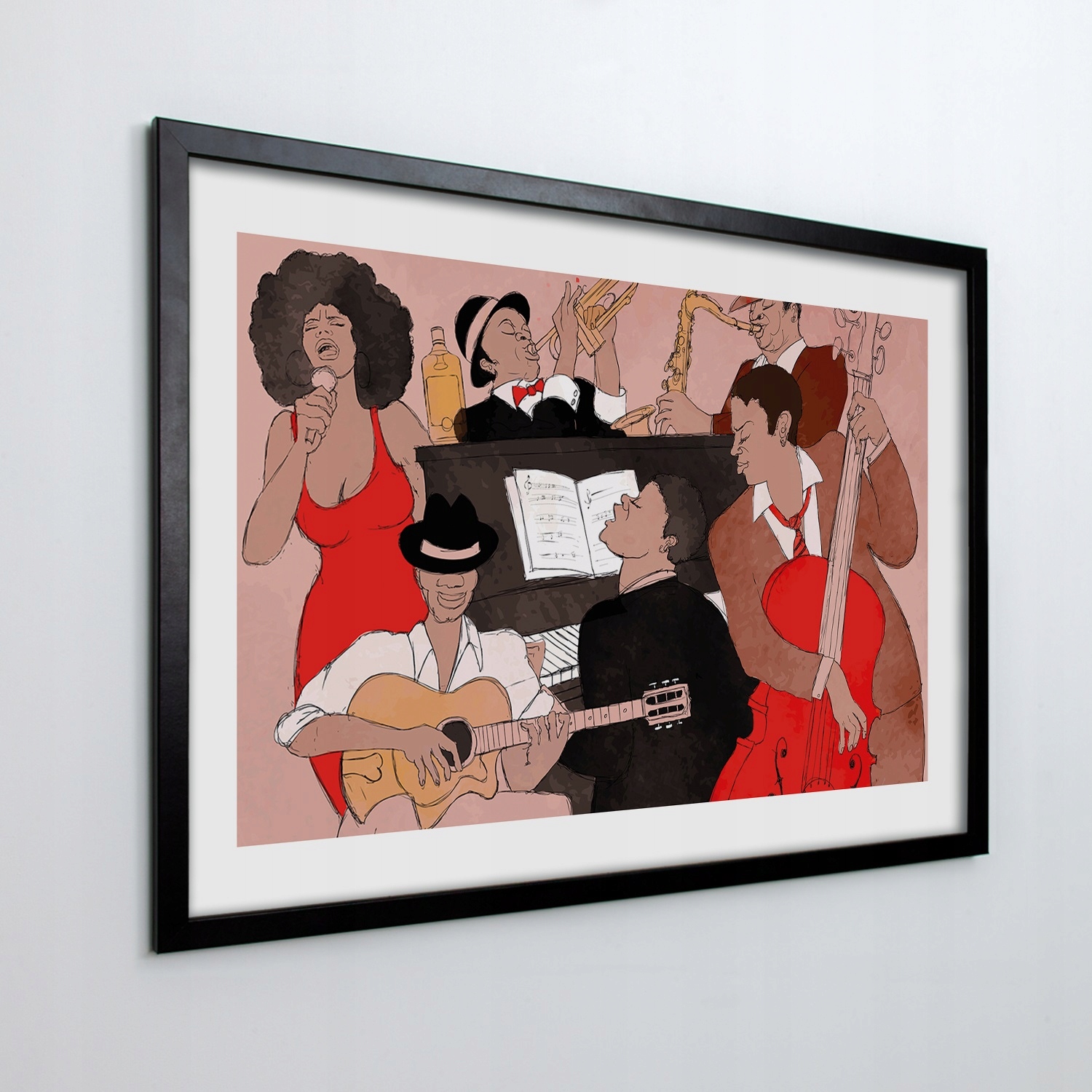 

Obraz w ramie na ścianę Jazz zespół muzyka 70x50