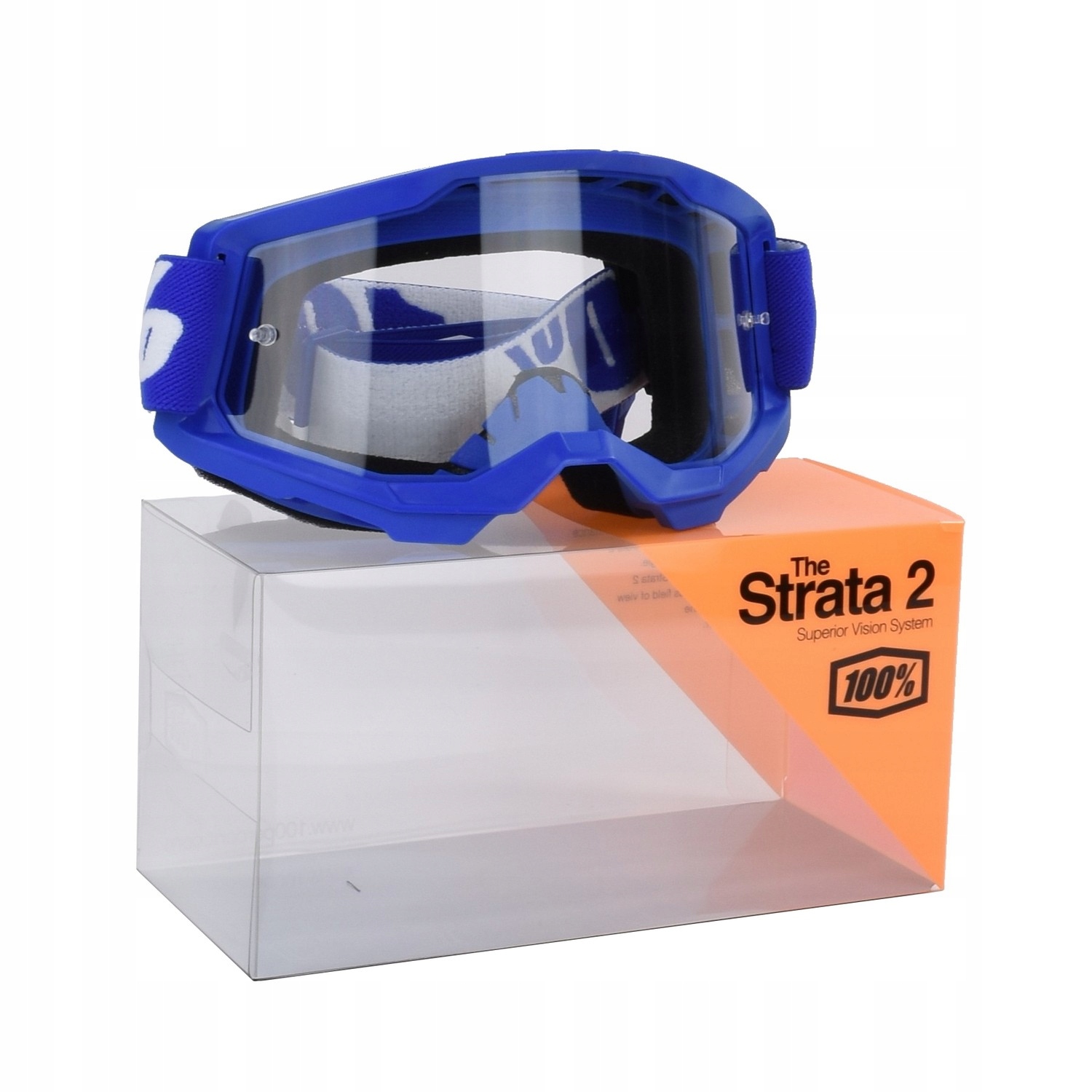 Gogle 100% STRATA 2 BLUE Szyba Przezroczysta Model Strata 2