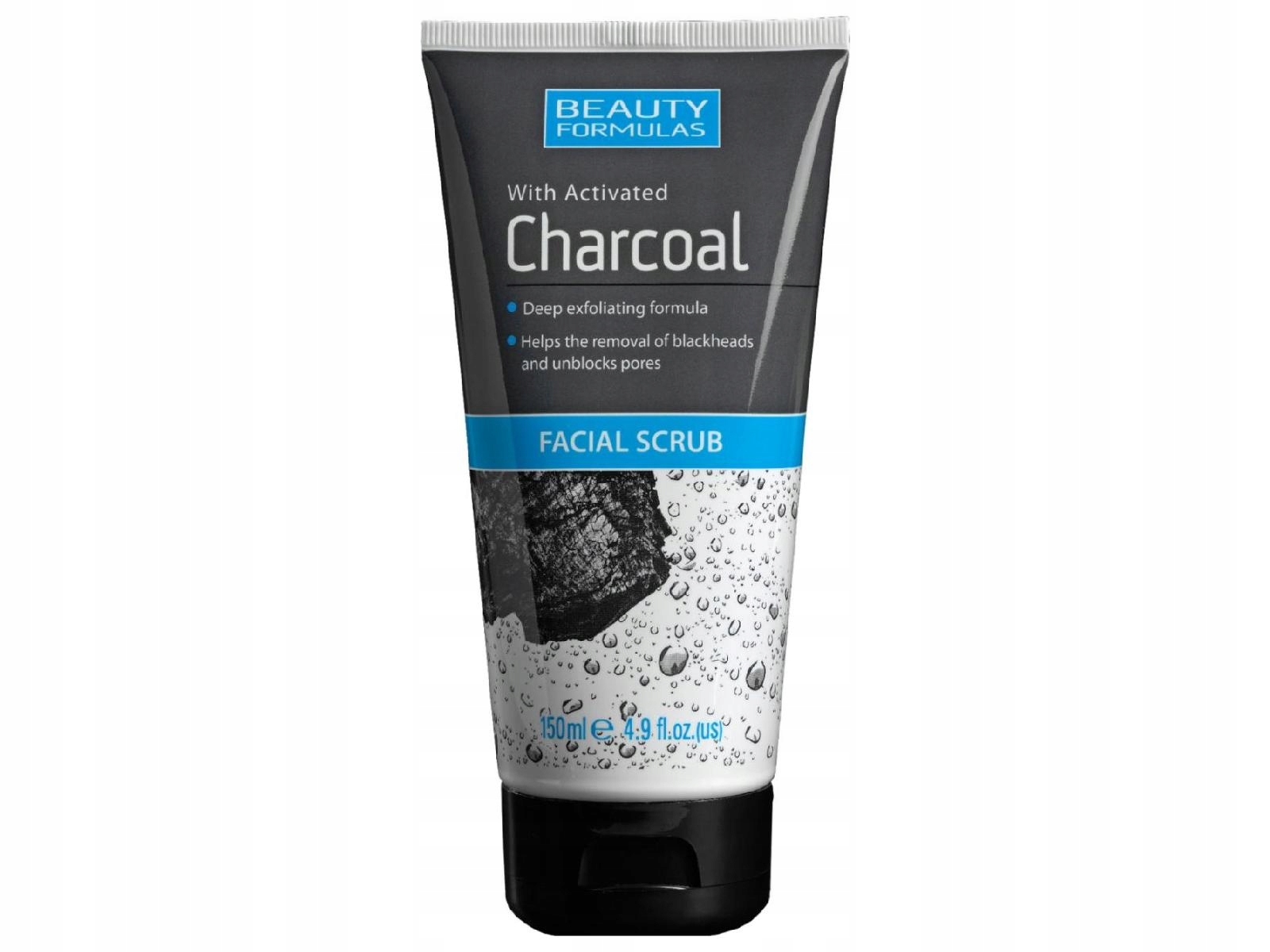 Beauty Formulas Charcoal 150 ml peeling na obličej a krk
