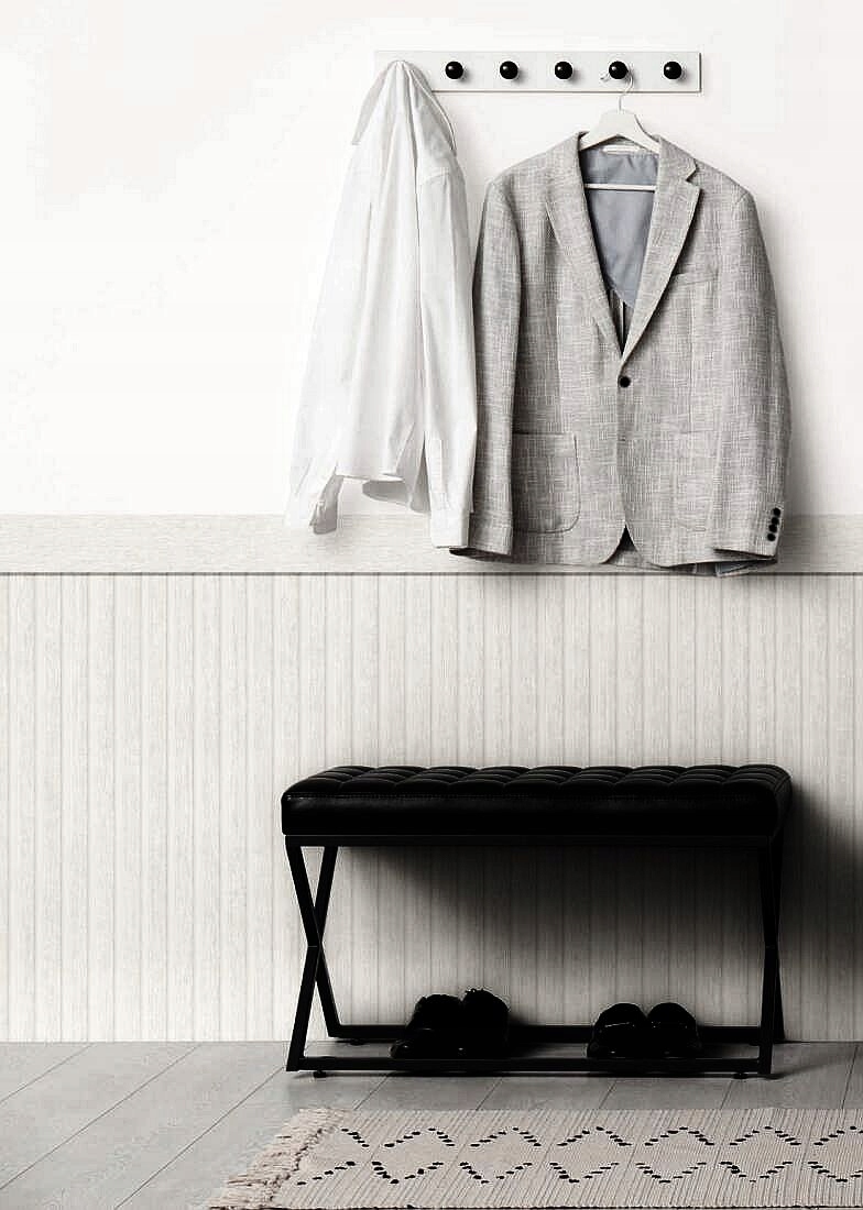 TAPETA BEZ PASOWANIA PANEL BIAŁE LAMELE LAMPERIA WYSOKOŚĆ 106CM DŁUGOŚĆ 5M Szerokość produktu 106 cm