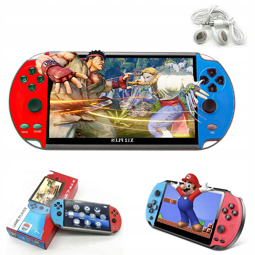Konsola Do Gier Z Podwójnym Joystickiem X12 Plus 1000 Gier 7-CALOWY Ekran