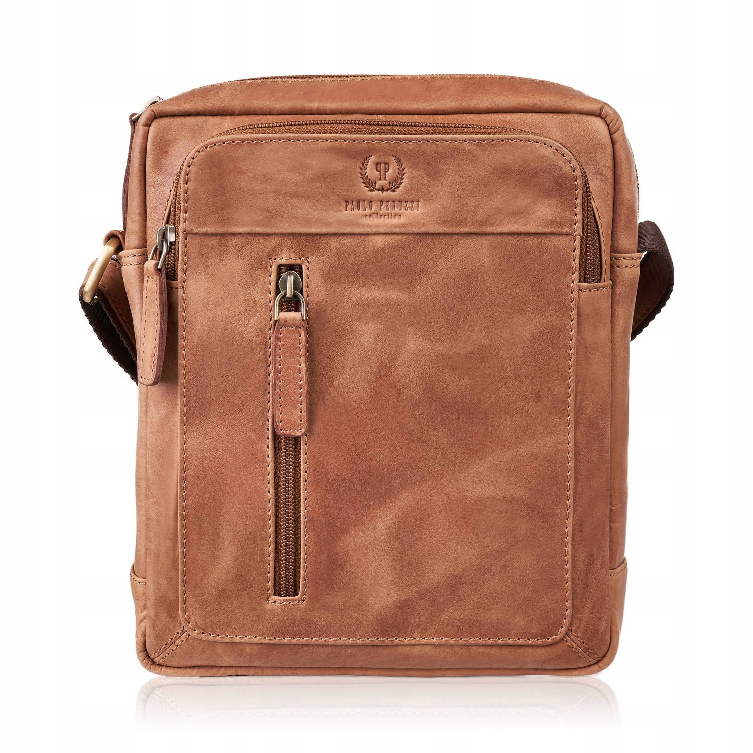 Kabelka Přes Rameno pánská kožená pánská koňaková taška přes rameno Paolo Peruzzi