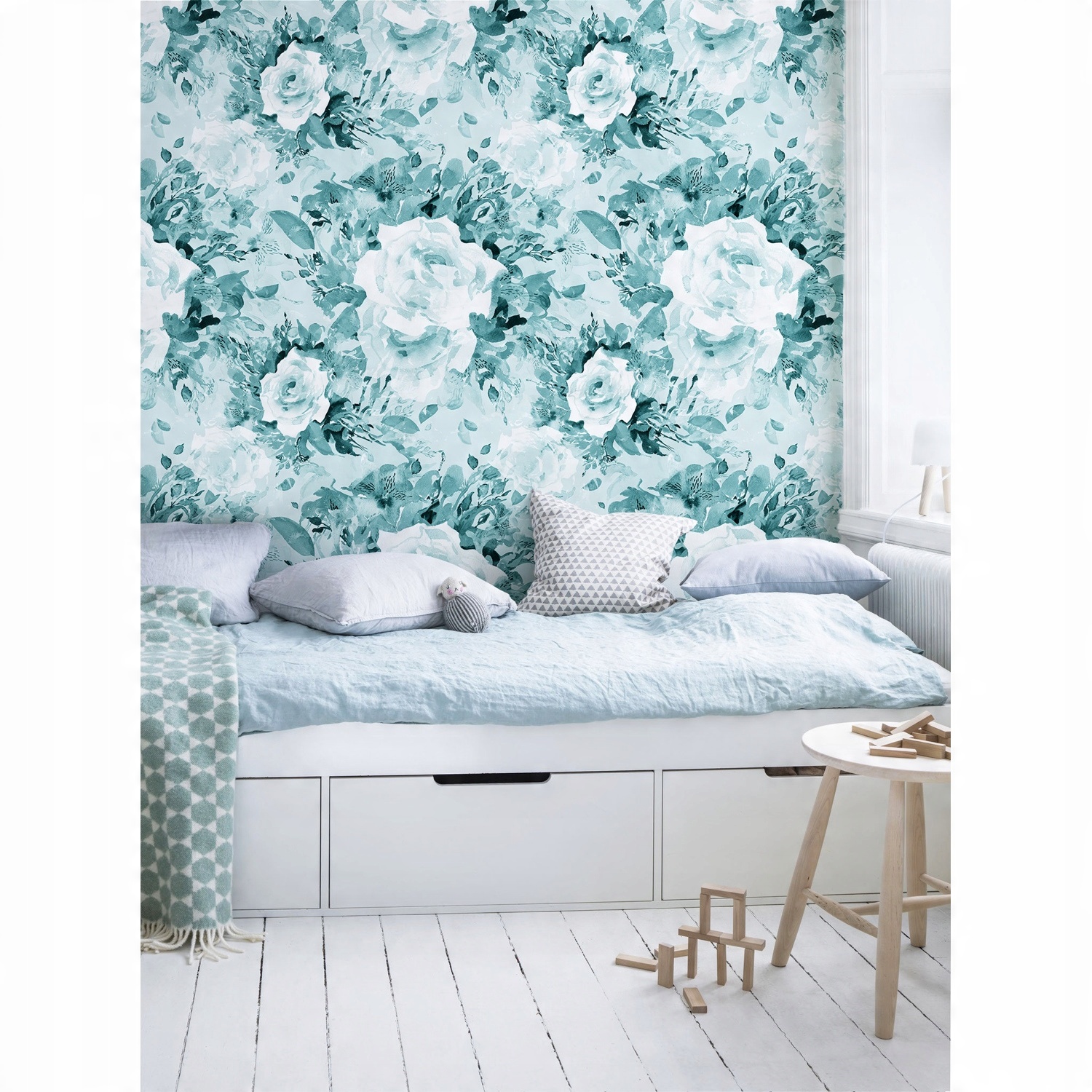 

Tapeta flizelinowa Zielone kwiatowe wzory 254x184
