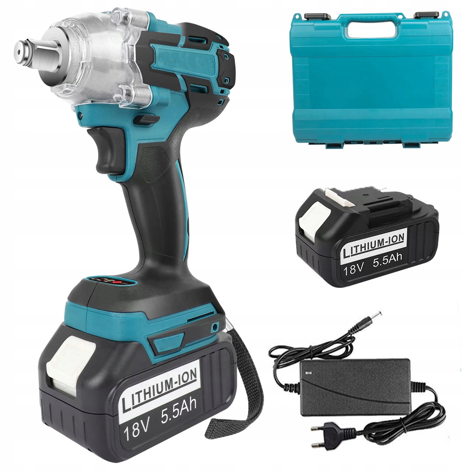 Akumulatorowy Klucz Udarowy Śrubokręt 18V 650NM +2 Bateria Litową