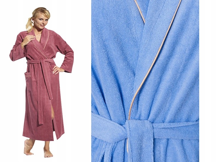 

Szlafrok dla puszystej Bawełna wiązany 6XL Błękit
