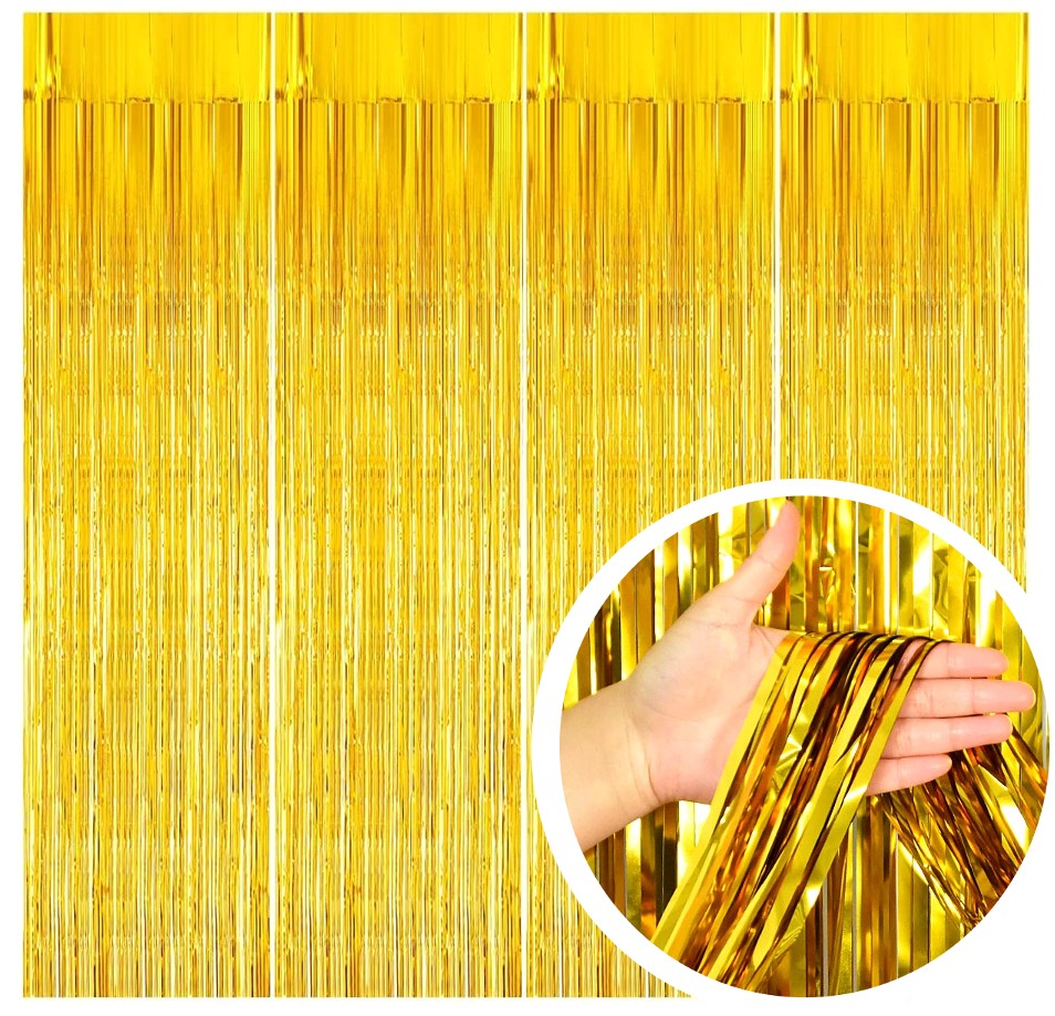 

Kurtyna zasłona duża Złota imprezowa Urodziny Bal