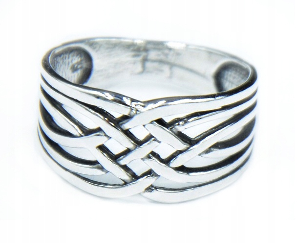 

Srebrny Przeplatany PIERŚCIONEK.Pr925! Rozmiar 28