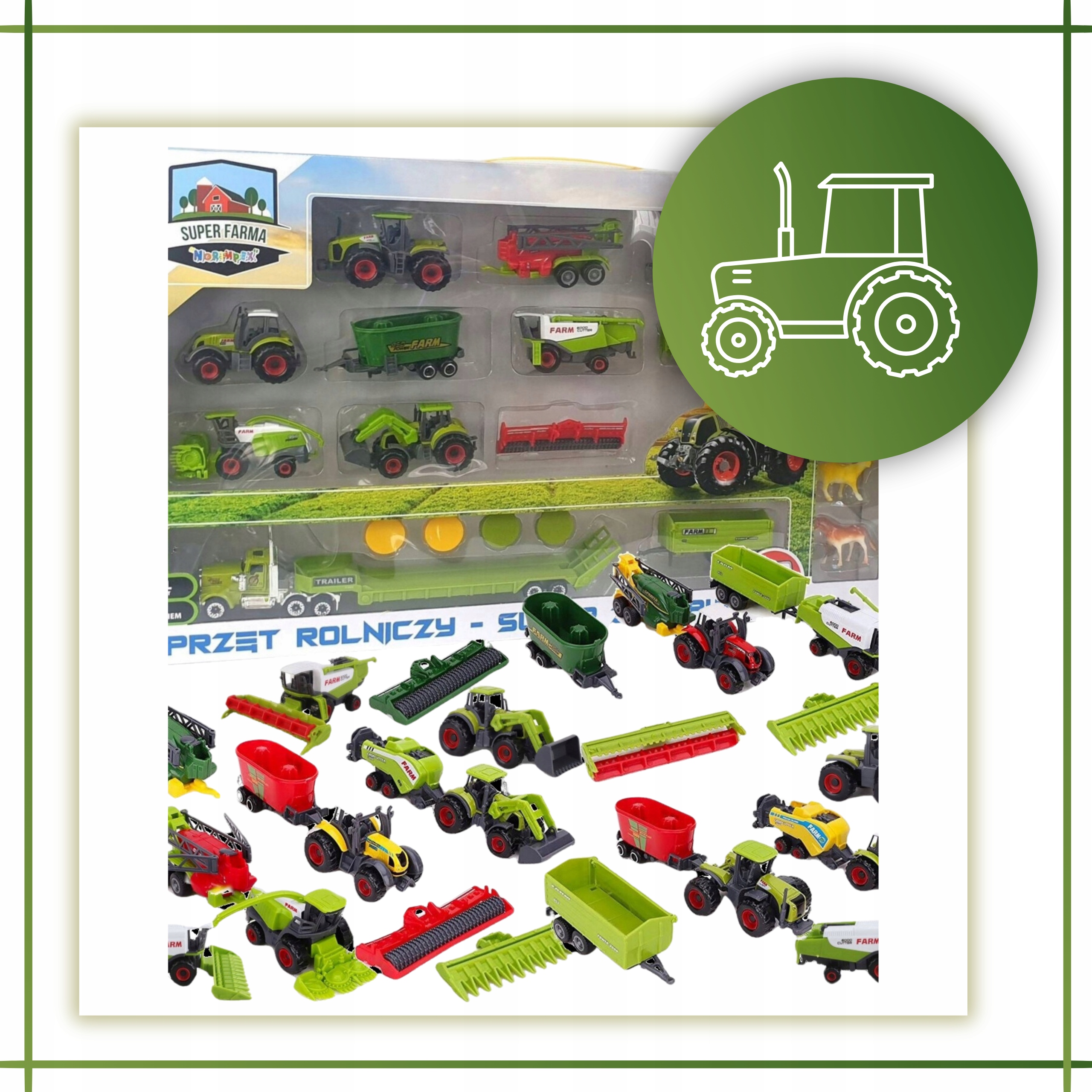 Maszyny Rolnicze Traktory Kombajny Duży Zestaw Farmera dla Dzieci Zwierzęta EAN (GTIN) 5904161013334