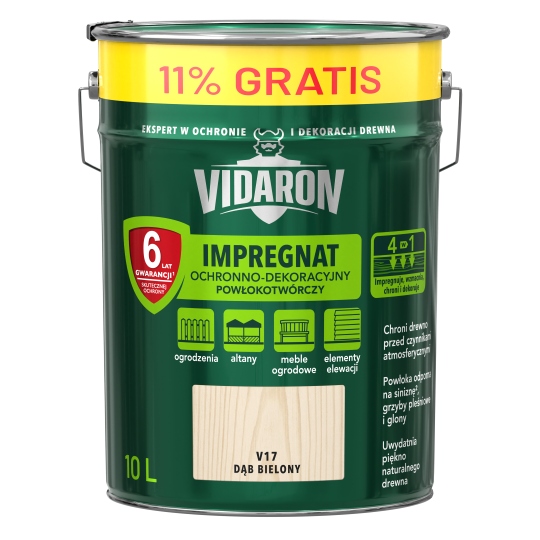 Vidaron Impregnat 9L 1L V17 Dąb Bielony do drewna powłokotwórczy ochronny