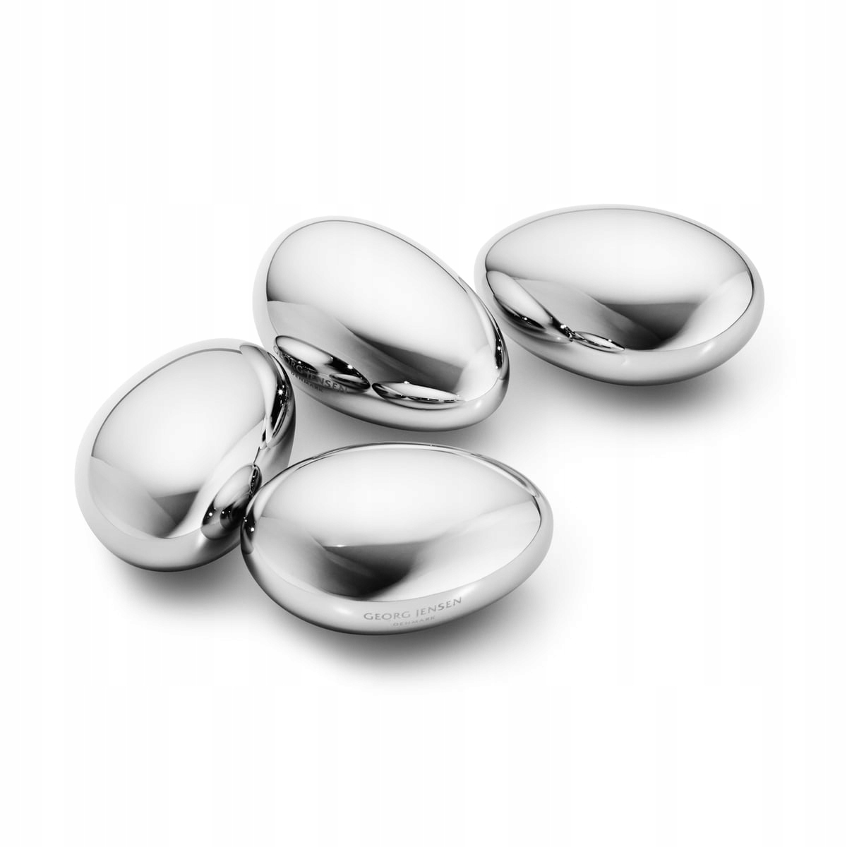Georg Jensen Sky Oceľové chladiace kamene na whisky, 4 ks