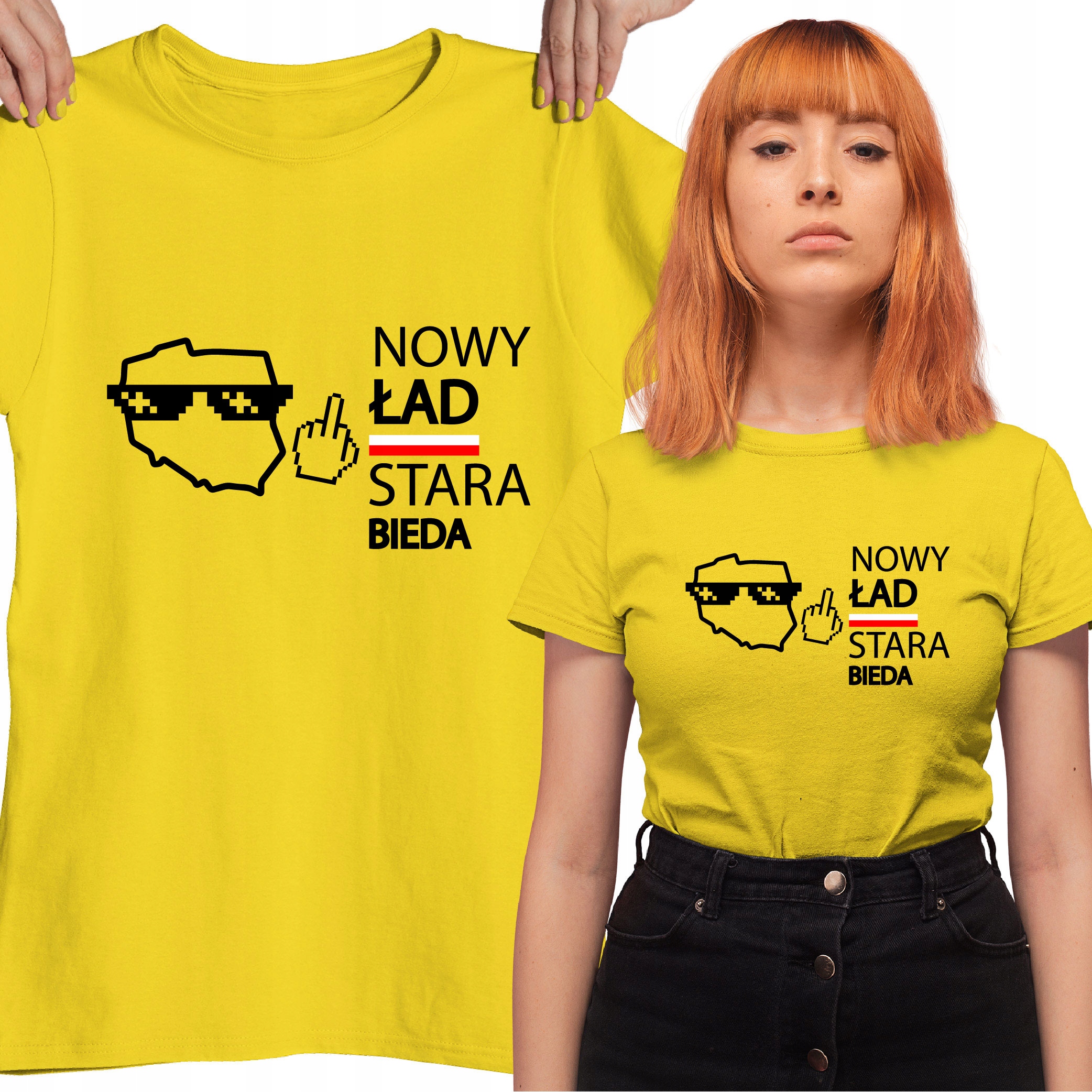 

Koszulka Bluzka Tshirt Polityka Stop Pis Nowy Ład