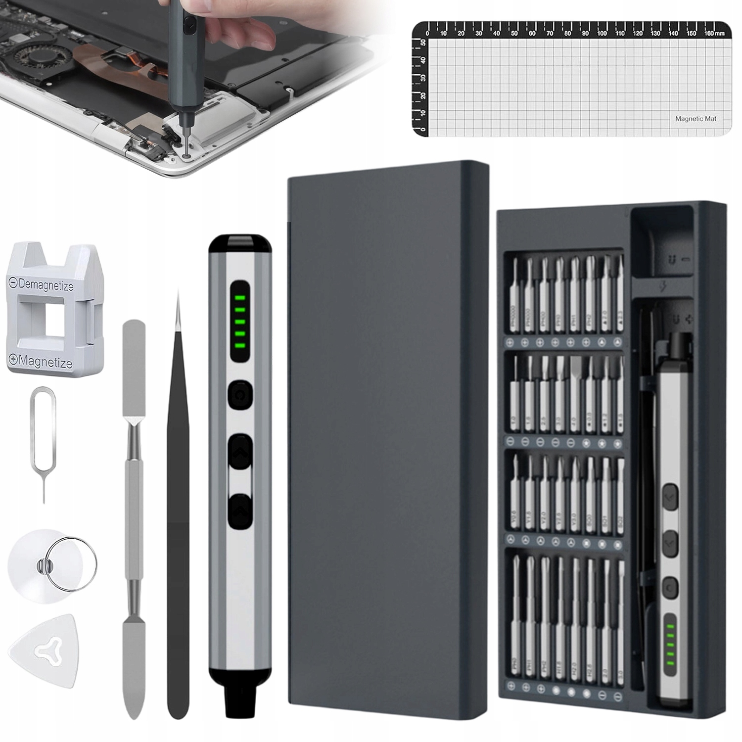 Přesný Akumulátorový Šroubovák 200 Ot/min, Sada 80 Nástavců