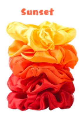 

5x Satynowe Scrunchies gumki frotki do włosów Sun