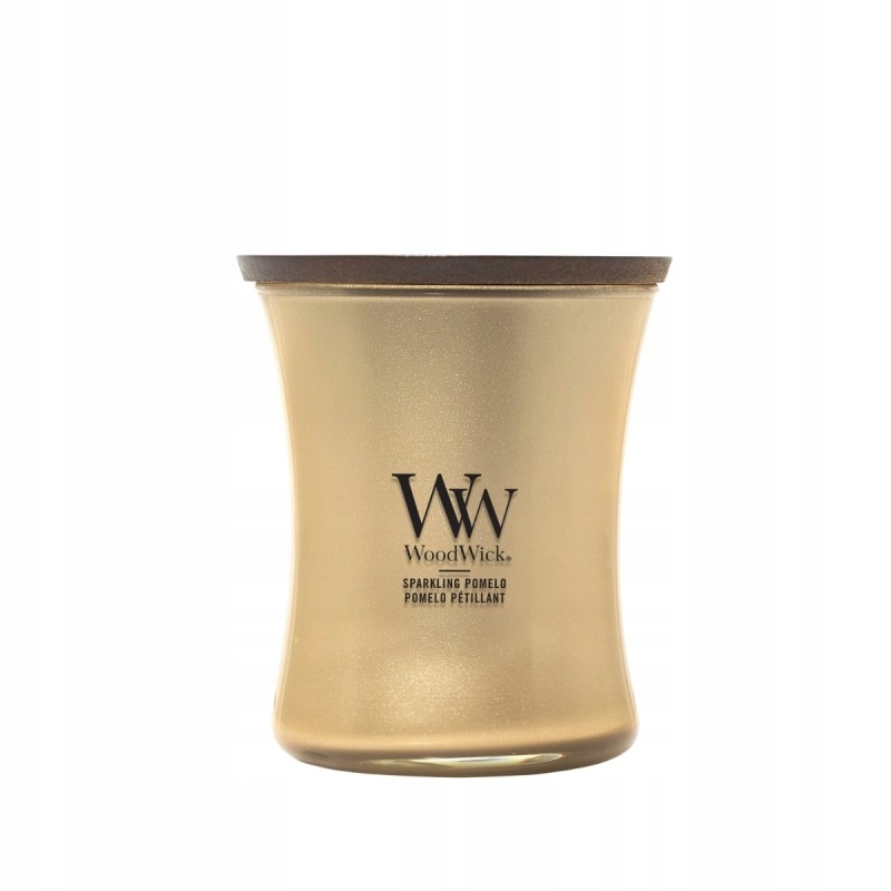 Vonná svíčka Woodwick Střední Sparkling Pomelo Precious Metal