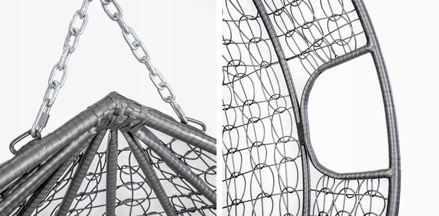 BUJANY PODWÓJNY KOSZ + PODUSZKI + ZESTAW MONTAŻOWY Średnica/szerokość podstawy 115 cm