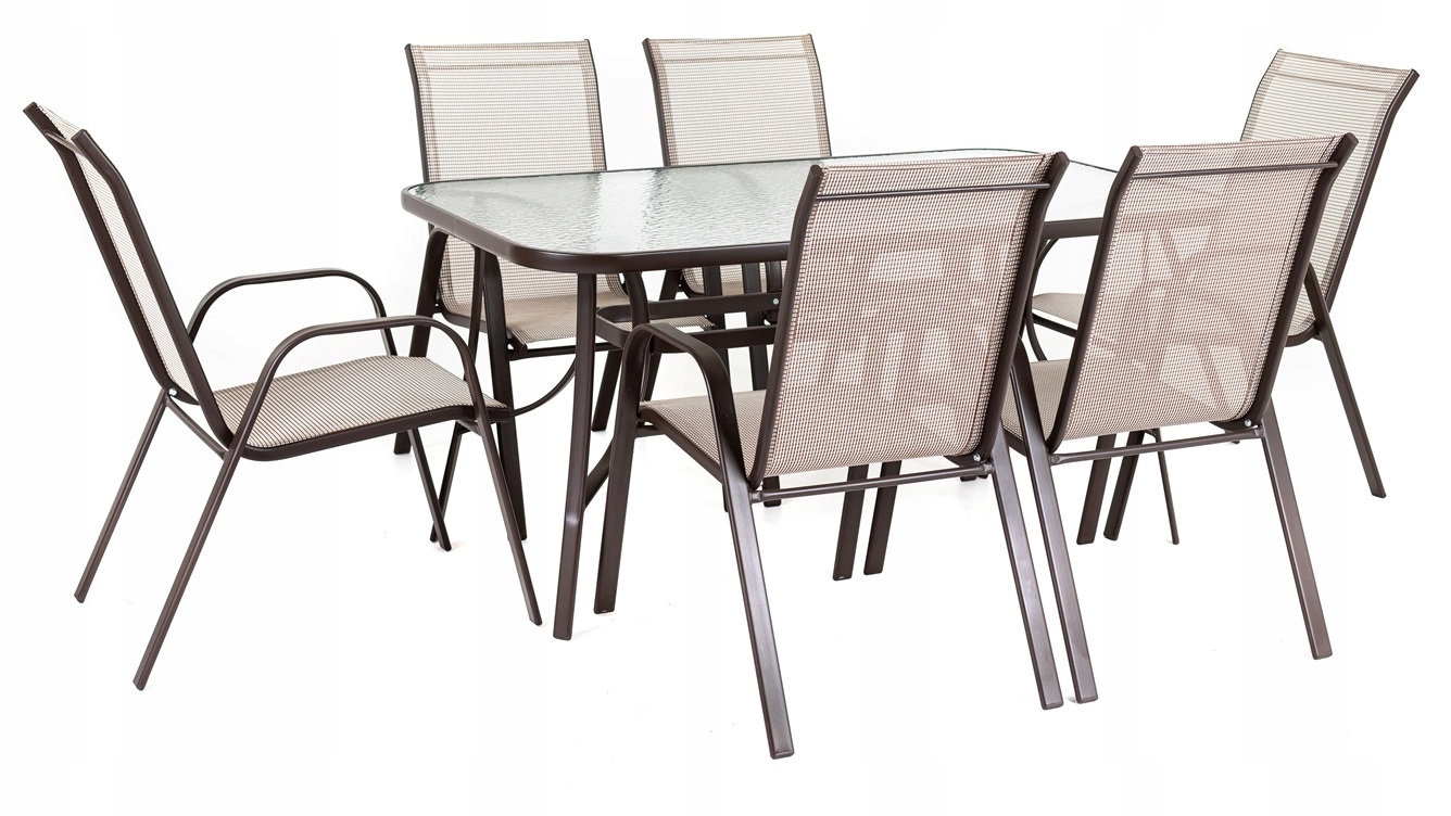 MEBLE OGRODOWE ZESTAW STÓŁ 6+1 NA TARAS BALKON Producent MAT-COMPANY