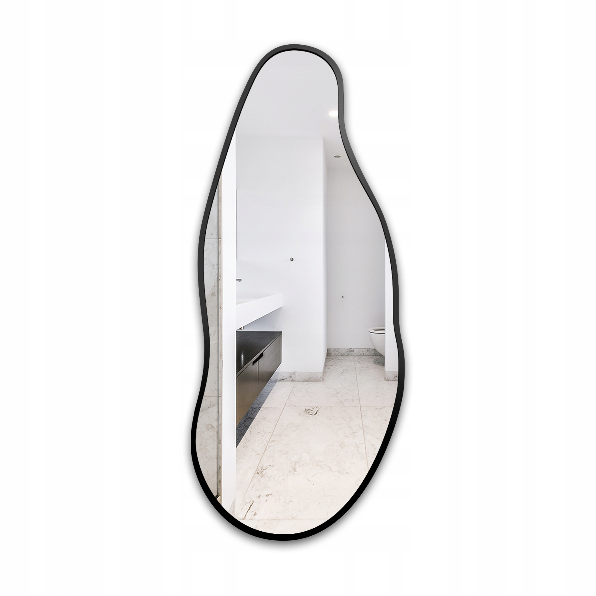 Organické Zrcadlo Baryt v černém Mdf rámu 70x180