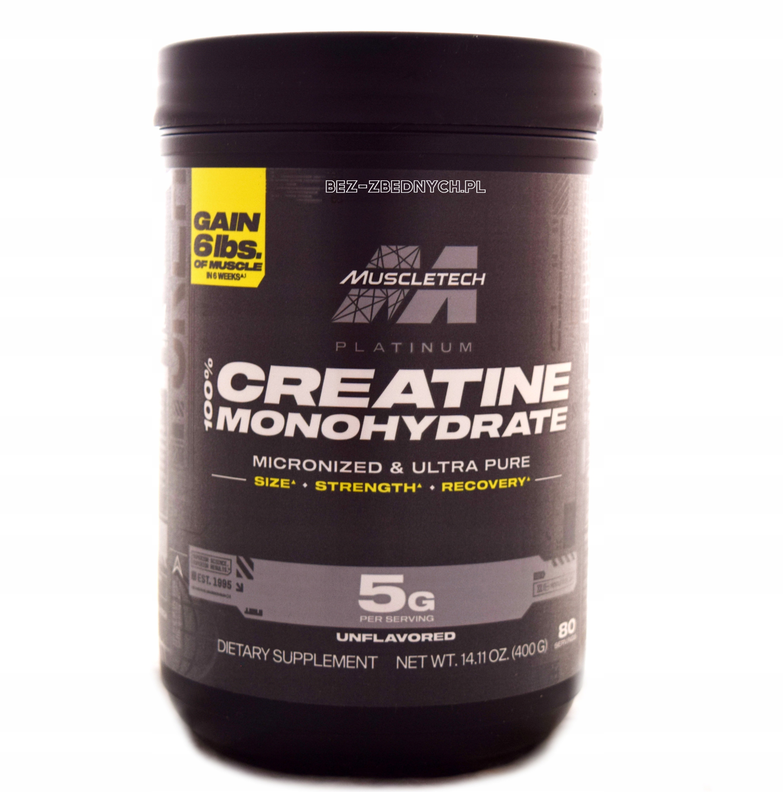 MuscleTech Platinum Creatine 400 g Kreatin Monohydrát Original Ultra Pure