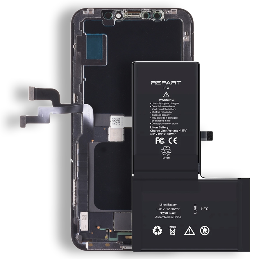 Displej Obrazovka pro Apple iPhone X Oled baterie Repar 3250 mAh Li-ion