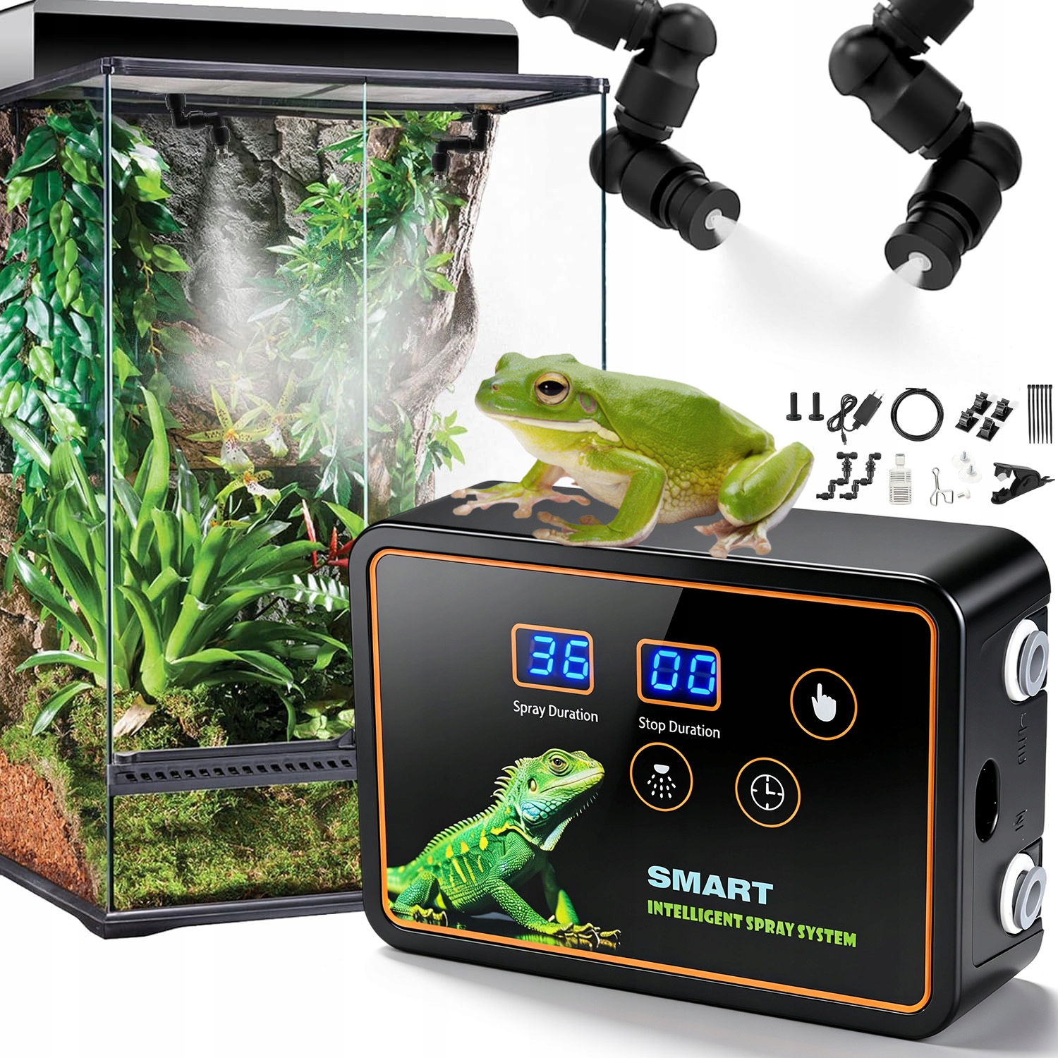 Terrarium Zraszacz Do Terrarium Mgiełki Z 2 Dyszami 360° I Timerem