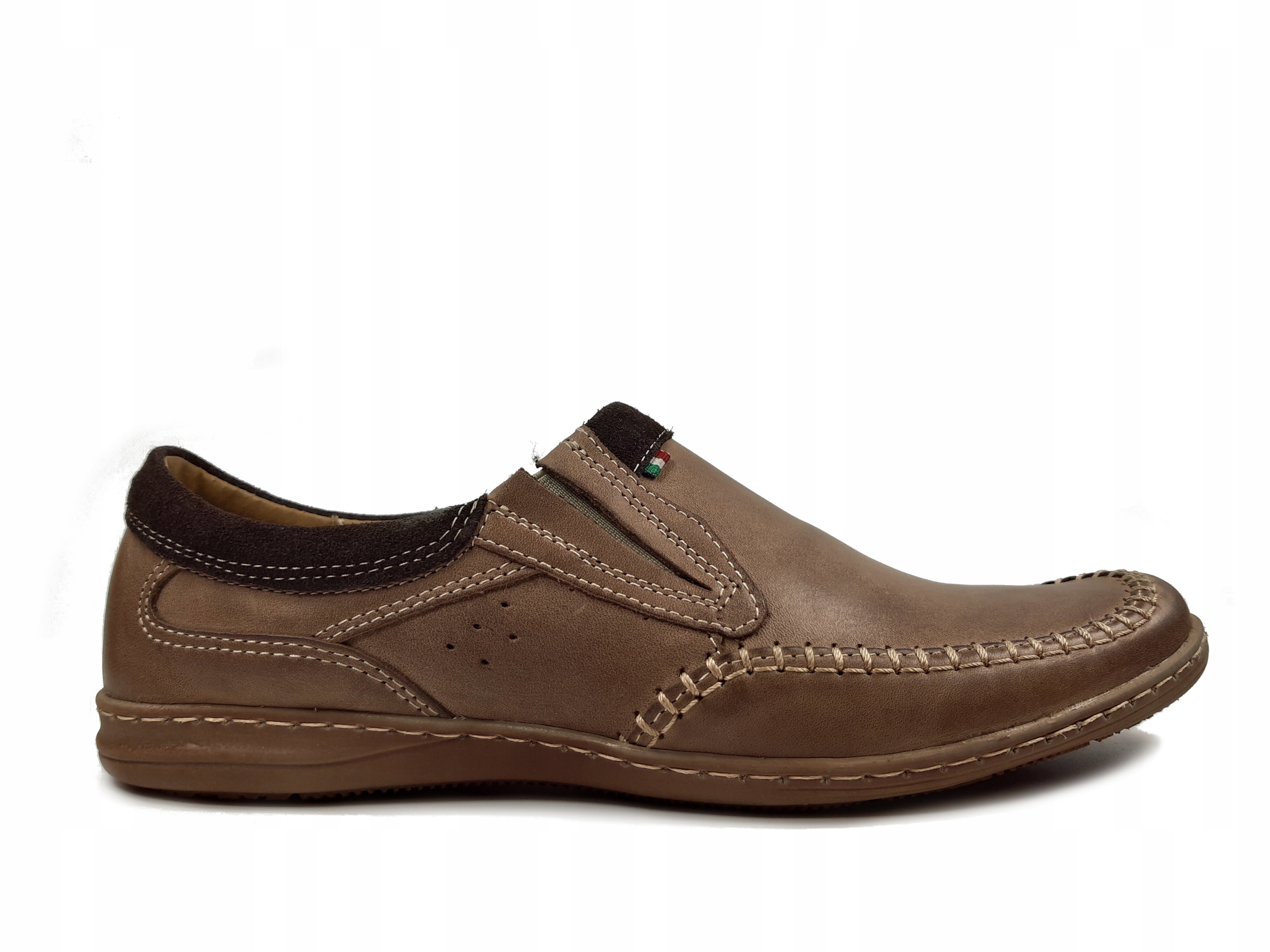 Riko 564 polobotky mokasíny Polské hnědé 40 Kůže