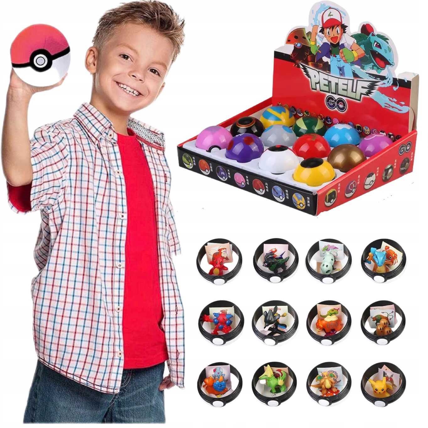 

12 Szt Pokeball Figurka Pokemon Zabawka Figurka