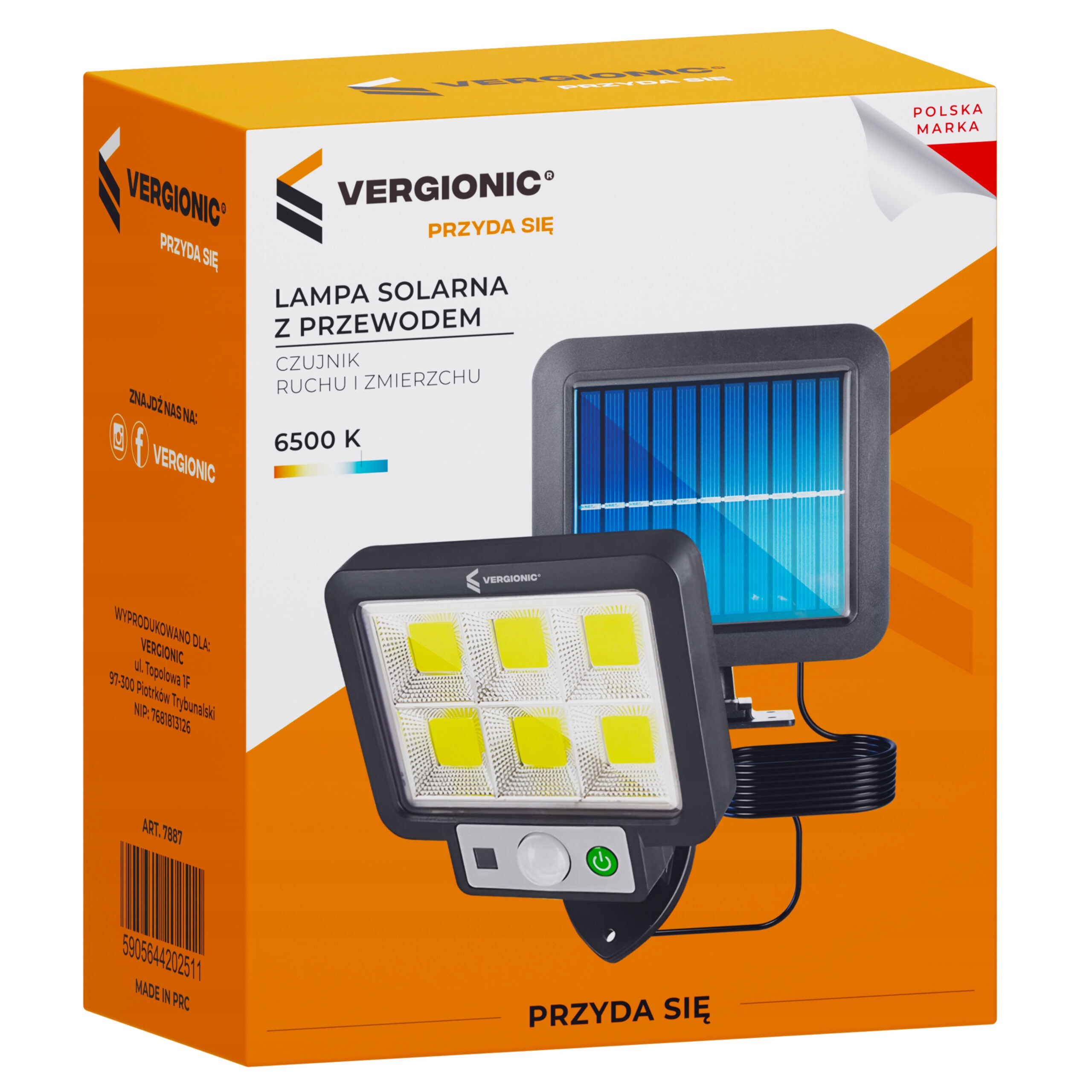 Lampa Solarna LED Halogen Z Czujnikiem Ruchu Zmierzchu I Z Przewodem 3,5m EAN (GTIN) 5905644202511