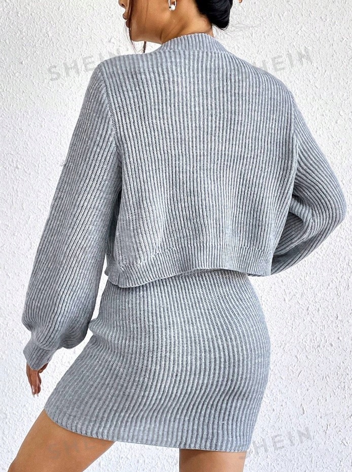 SHEIN KOMPLET DZIANINOWY SWETER ZE SPÓDNICĄ 36 ŁJB Płeć kobieta