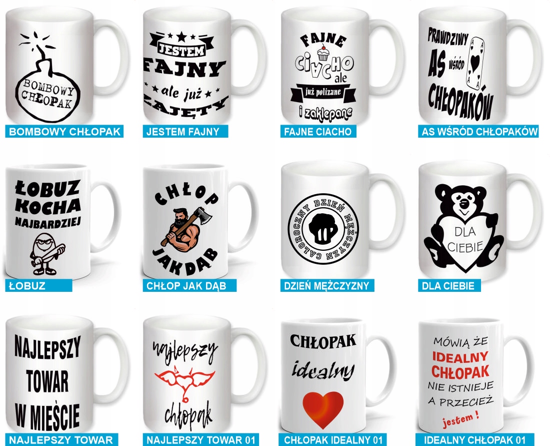 kubek z nadrukiem Dzień Chłopaka - Twój nadruk lub wiele gotowych wzorów Marka inna