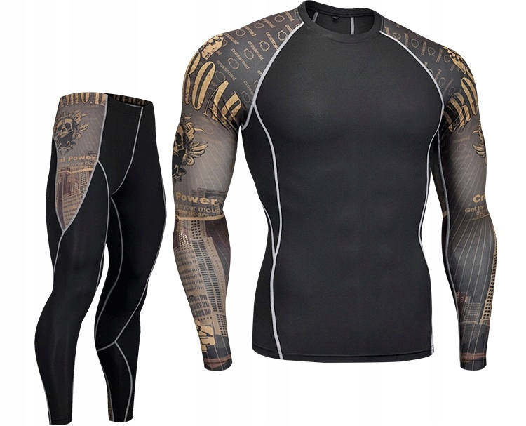 

Rashguard Leginsy Na Trenning Siłowienie Mma L