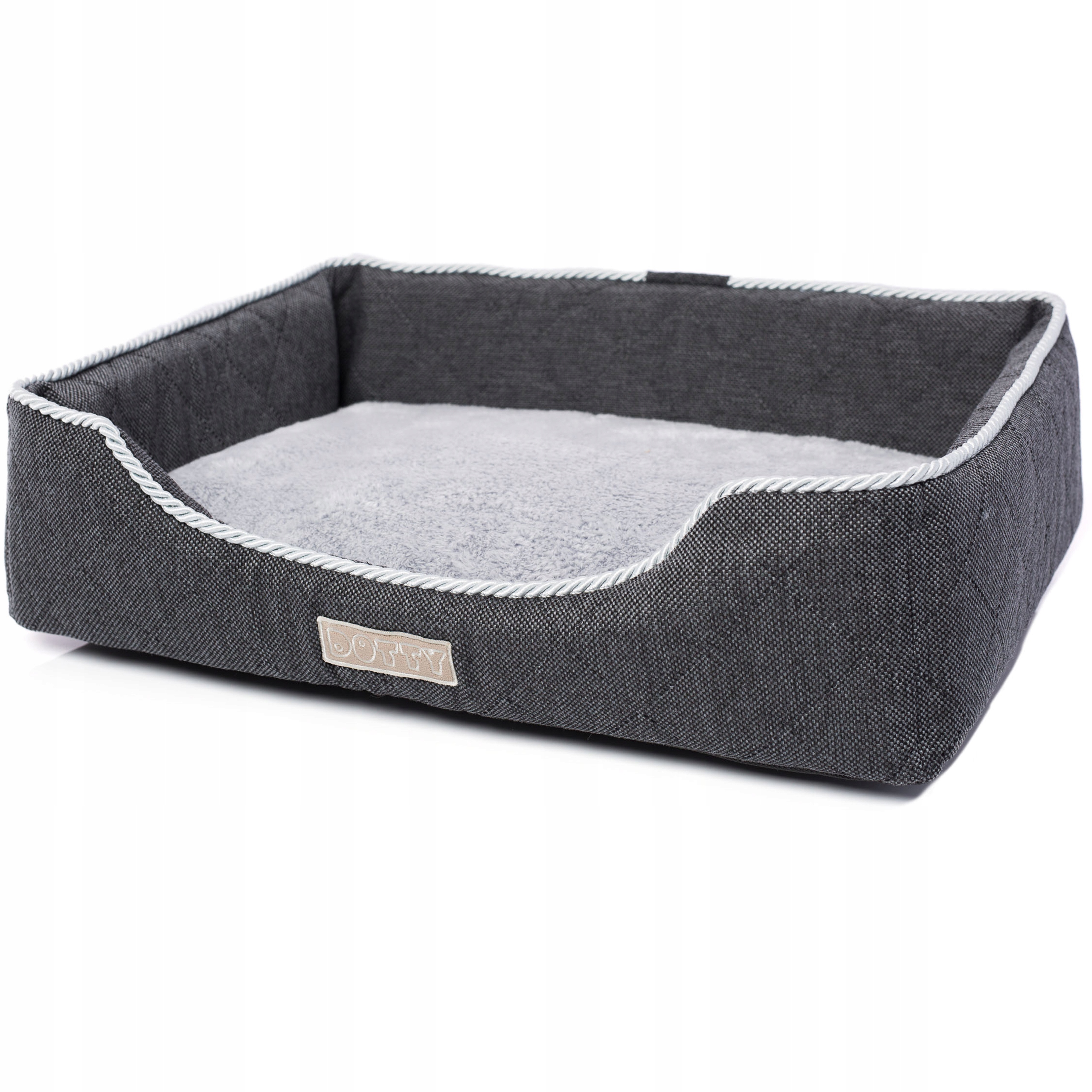 Levně Pelíšek pro psa, pohovka, potah pro kočky Dotty grafitová prošívaná