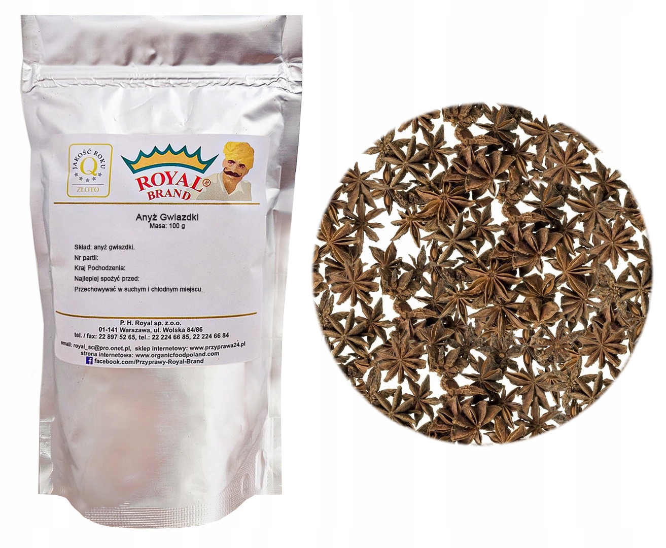 Levně Anýz Hvězdičky Přírodní Hvězdičkový 1kg Čerstvý Celý Royal Brand