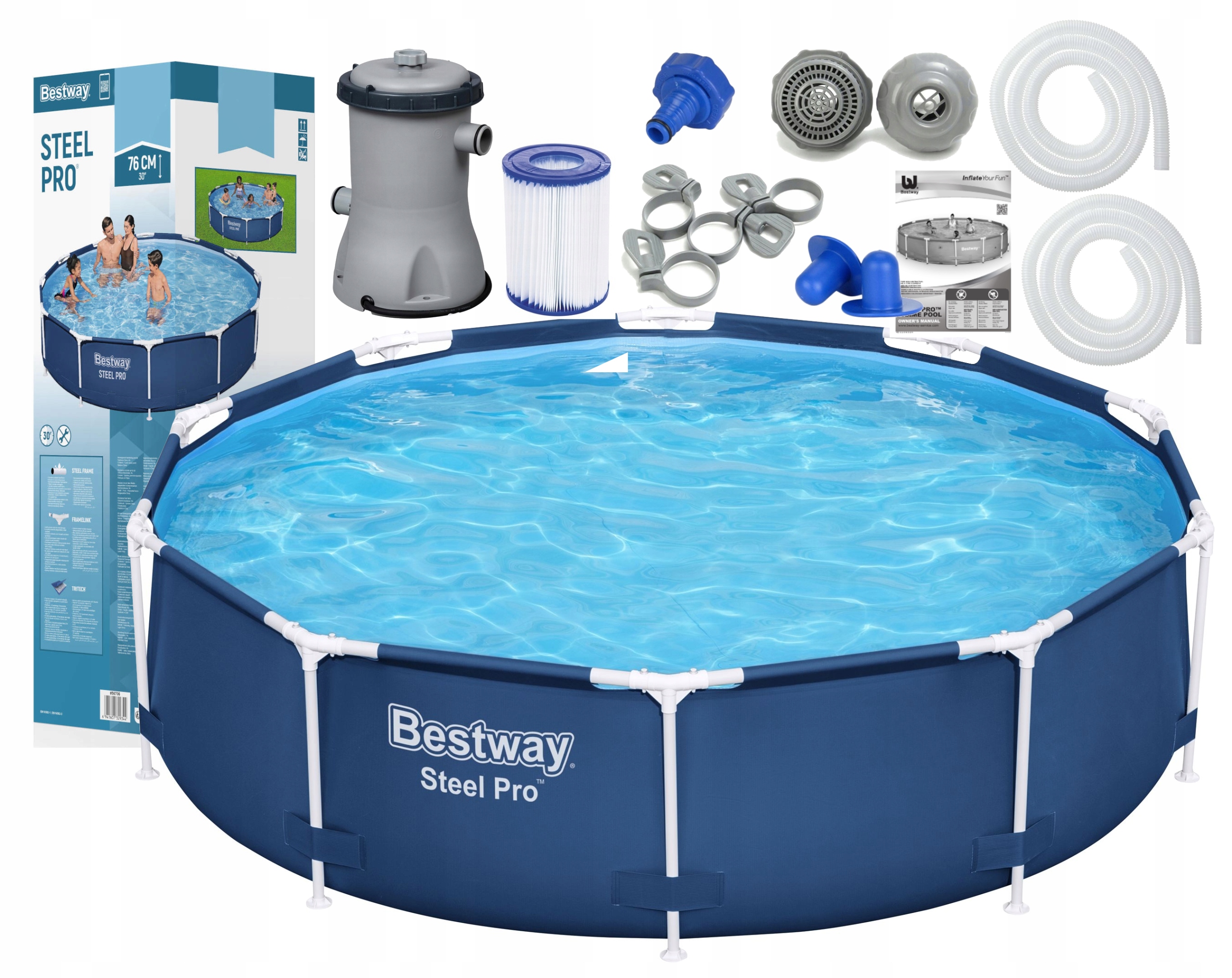 Basen Bestway Stelażowy 305 x 76 305x75 Steel Pro 56679 Okrągły Model 2025!