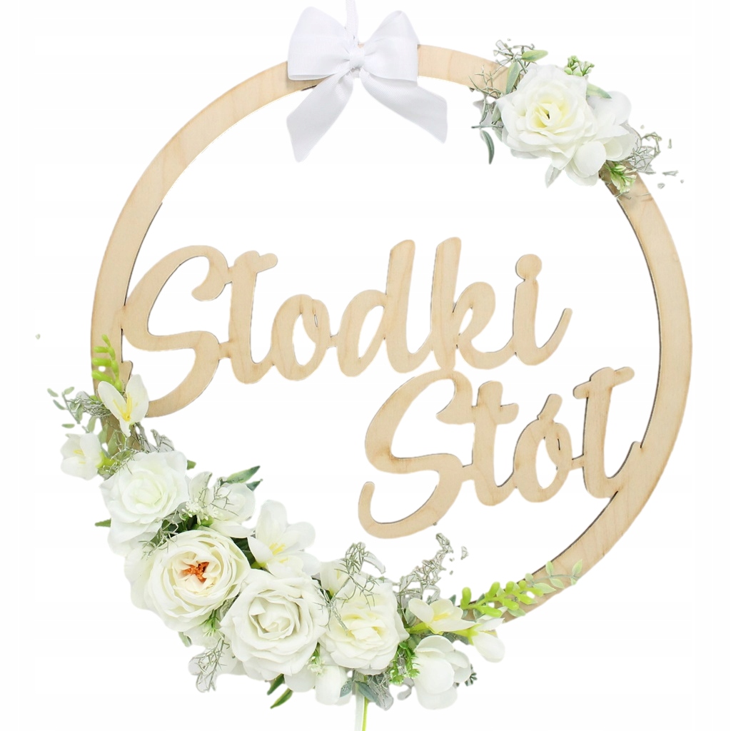 Obręcz kwiatowa na Słodki Stół dekoracja ślubna