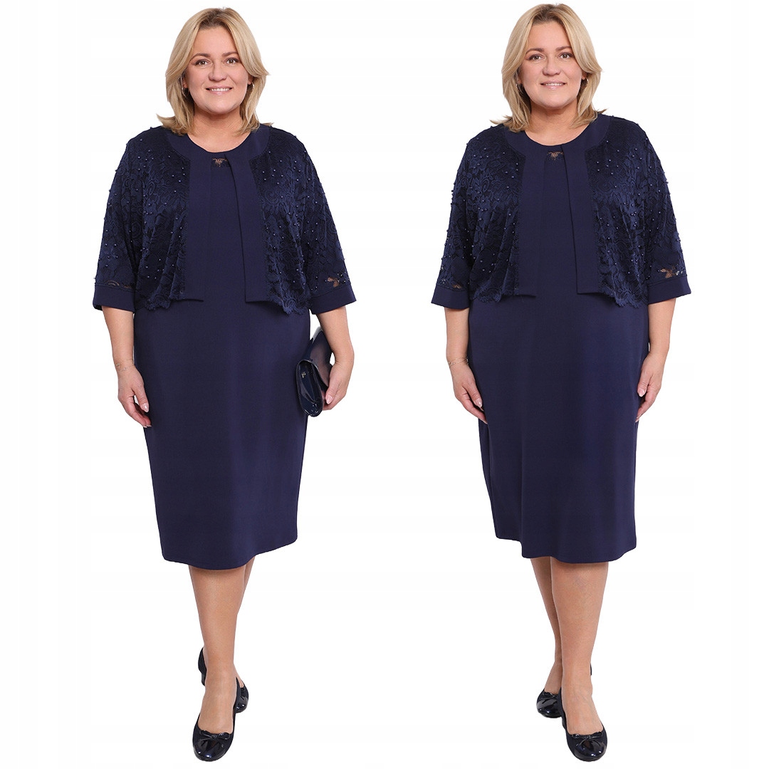 Tmavě modrý komplet s ozdobou 52