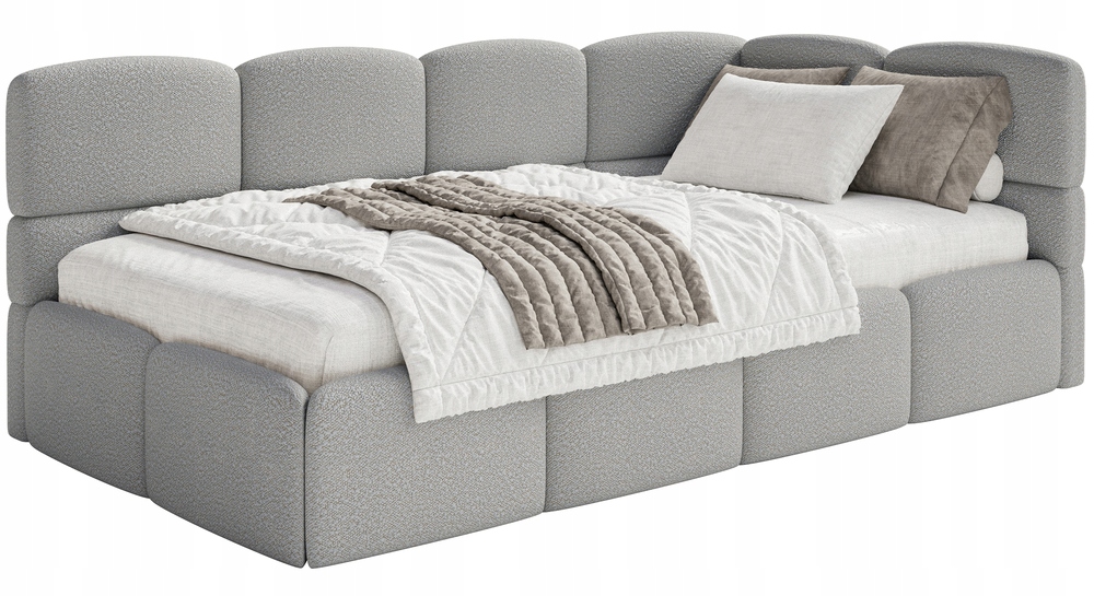 Postel pro mláděž 120x200 cm Cloudy šedá boucle pravá