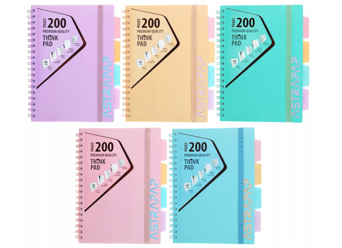 Kołozeszyt PP ASTRAPAP Pastel B5 - mix kol. 5711