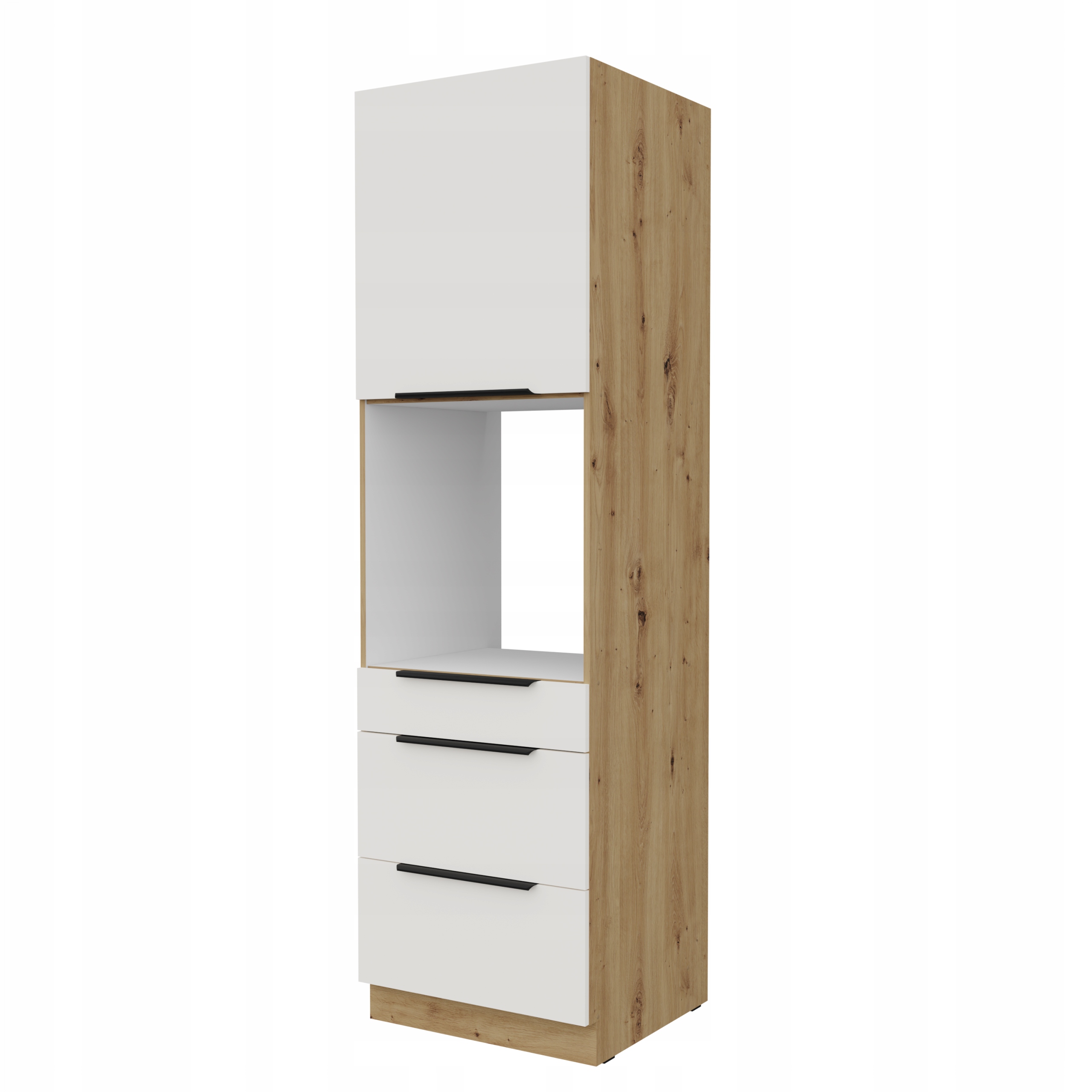 Hospodářský komín se zásuvkami kuchyňský sloupek trouba 60 cm Bílý Artisan