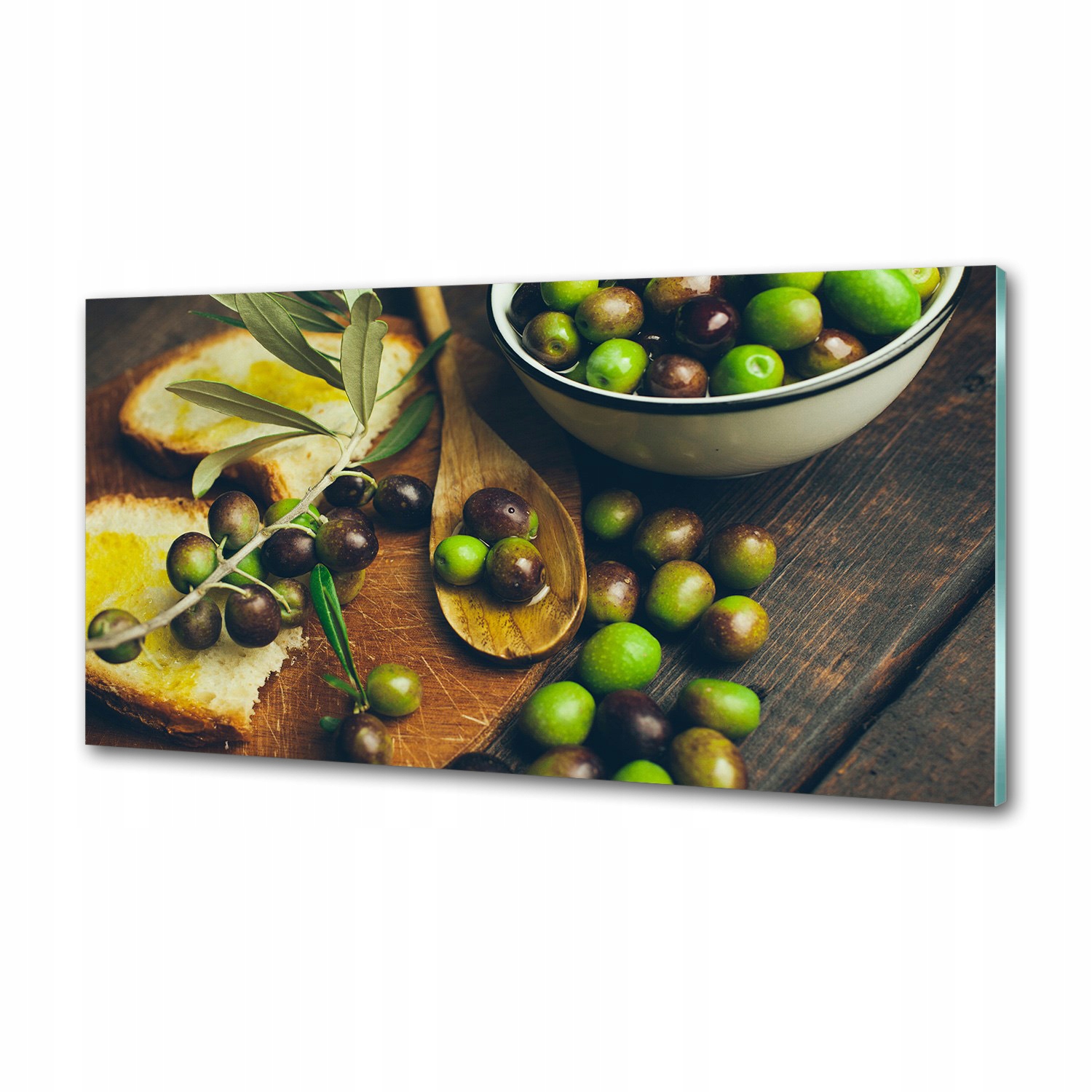 Skleněný panel do kuchyně Olivy 100x50 cm Lepidlo