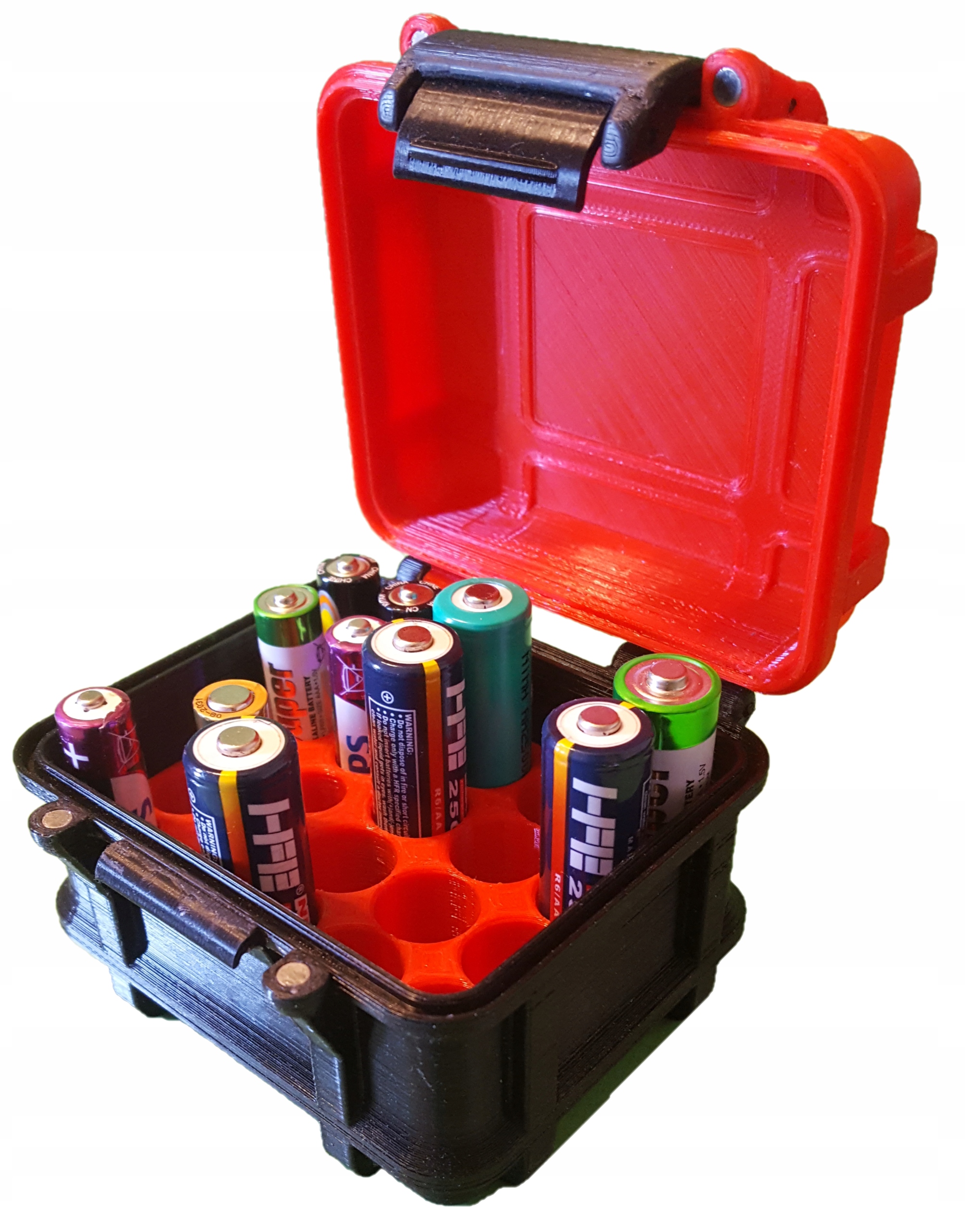 Pudełko na baterie , 12 szt. AA i 10 szt. AAA.