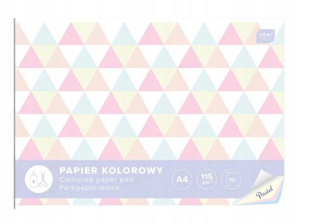 ZESZYT PAPIERÓW KOLOROWYCH PASTEL A4 -10K INTERDRUK