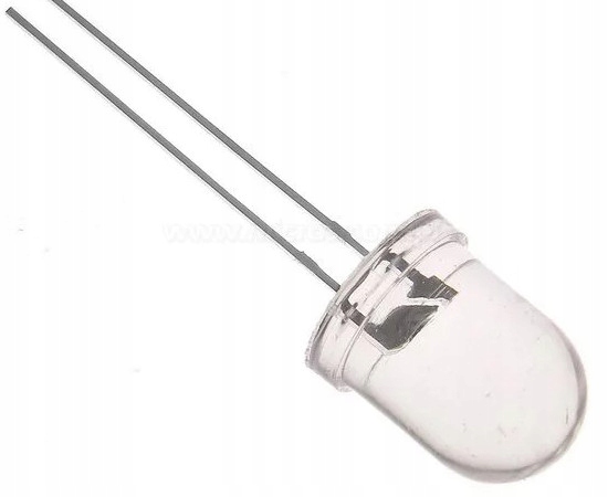 Dioda LED 10mm żółta 800mcd 2,4V 30mA x10szt