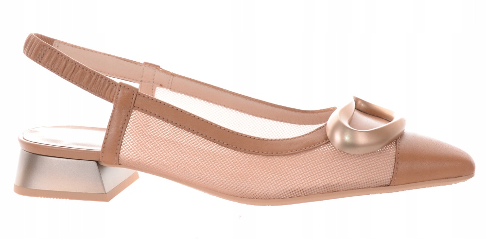 Hispanitas hnědé dámské kožené lodičky se síťkou 37