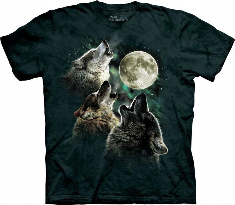 Pánské batikované triko The Mountain Three Wolf Moon XL
