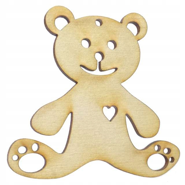 

Misiu zawieszka drewniana sklejka teddy bear 8 cm
