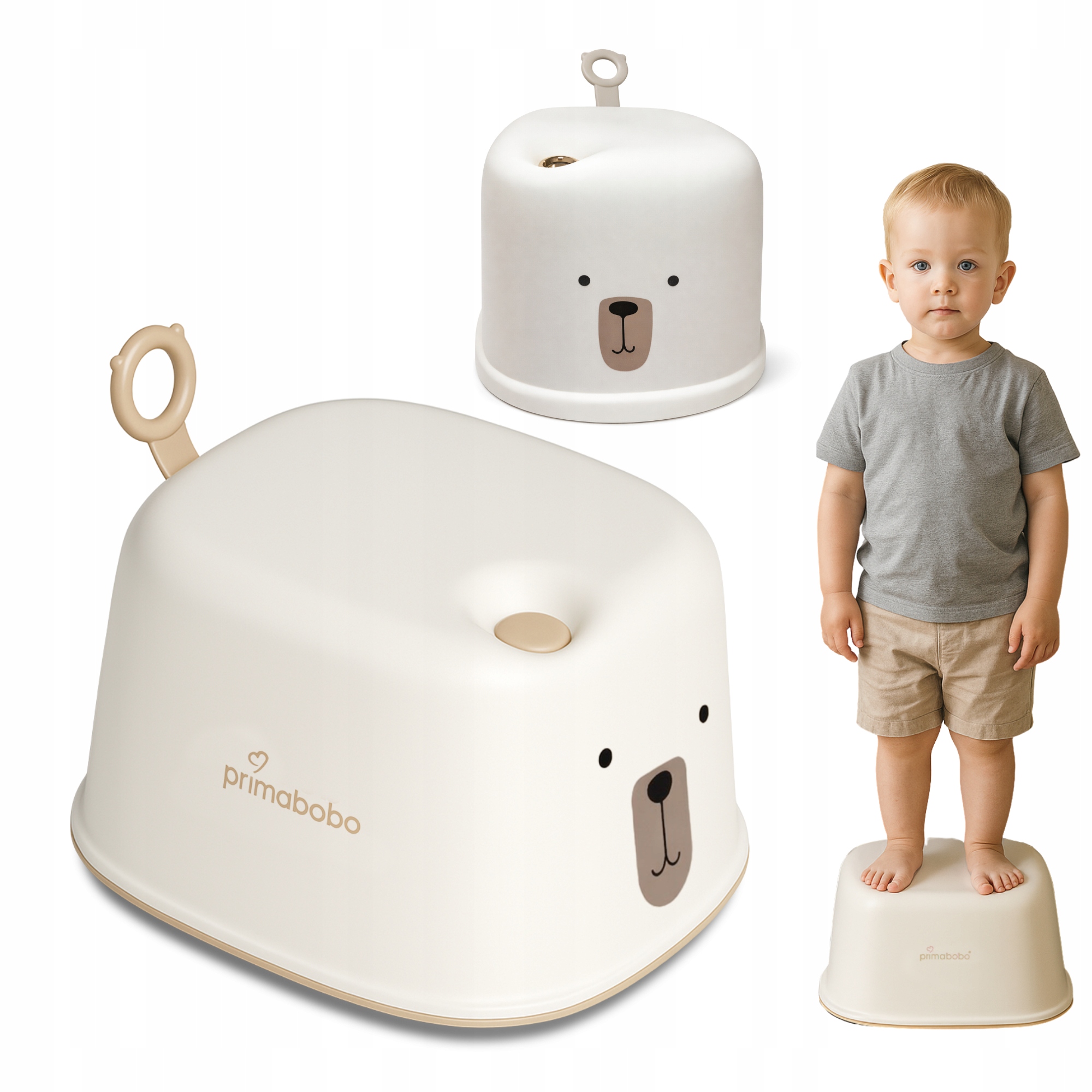 PRIMABOBO Podnóżek PODEST ALAN dla dzieci Schodki Stopień dziecięcy BIAŁY