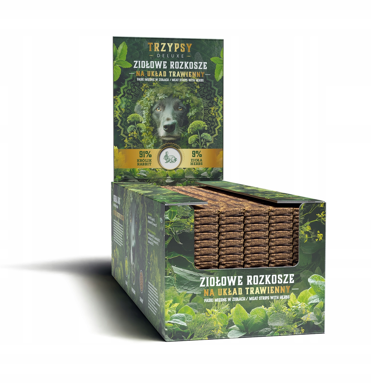 Levně psí pamlsek Přírodní proužky z králíka 1 kg Trávicí systém Tři psi