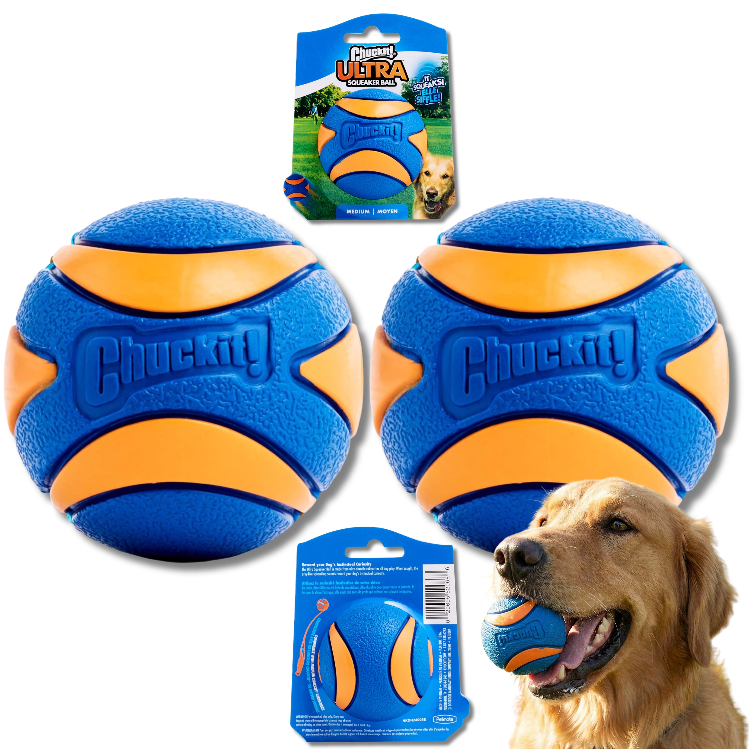 Levně Sada 2KS Chuckit Ultra Squeaker M Míček Pro Psy Pískací Silný