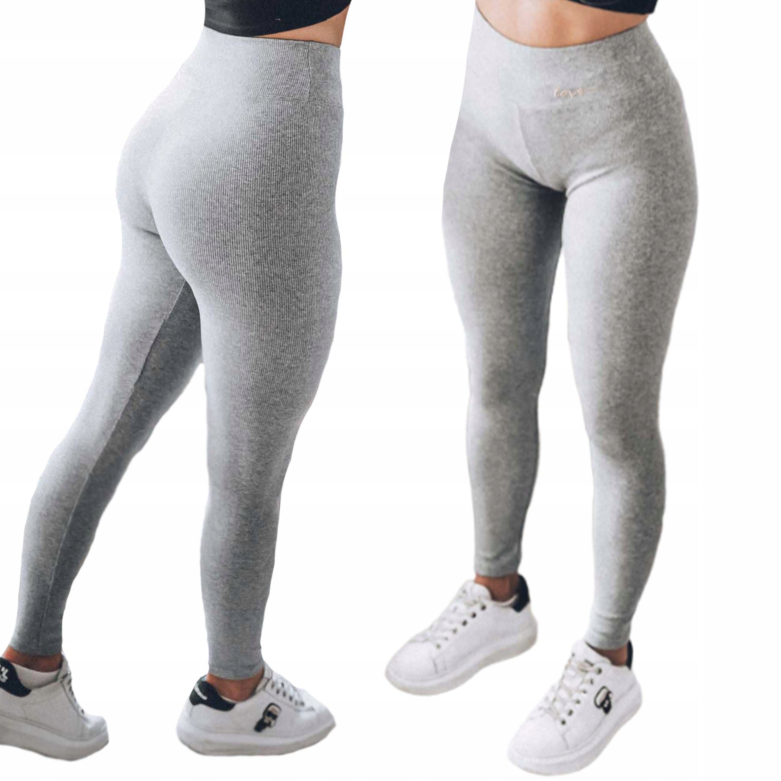 

Prążkowane legginsy damskie bambusowe getry Xs/s